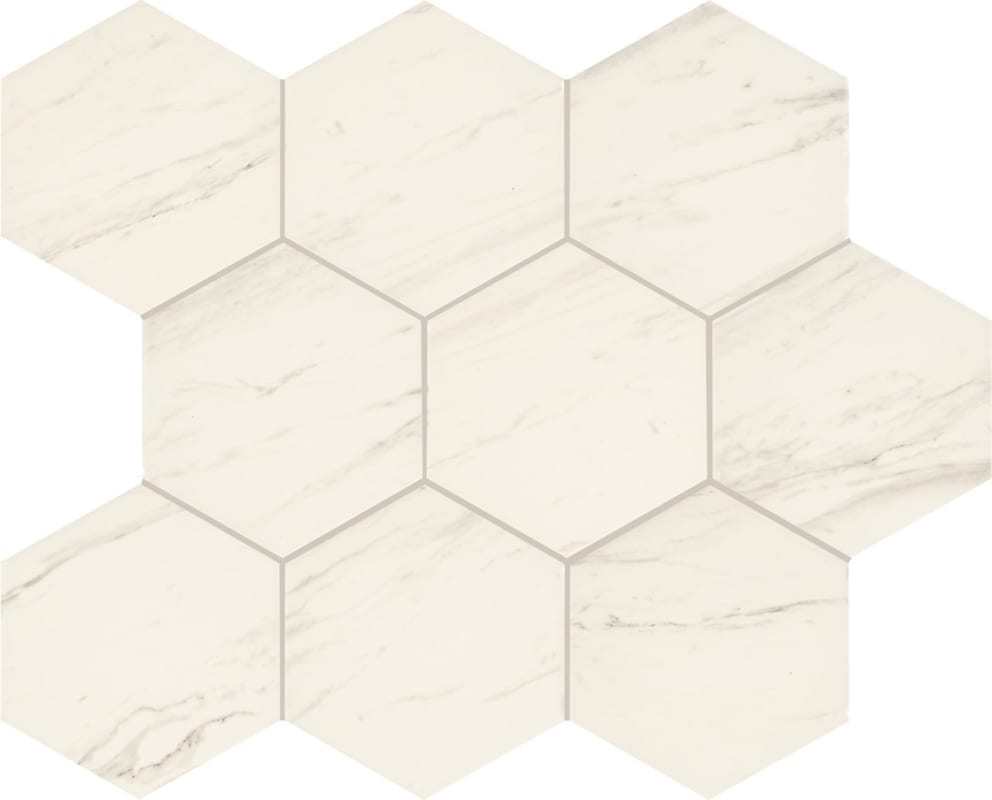 PT208HEX1P2 - Daltile - Perpetuo - Timeless White - 8.00 in x 9.00 in - Hexagon Floor Tile - Matte