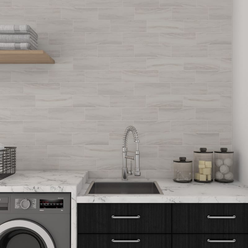 CT75412MOD1P2 - Daltile Core Fundamentals - Platinum Wall Tile - CT75 Calacatta Sky - 4.00 in x 12.00 in