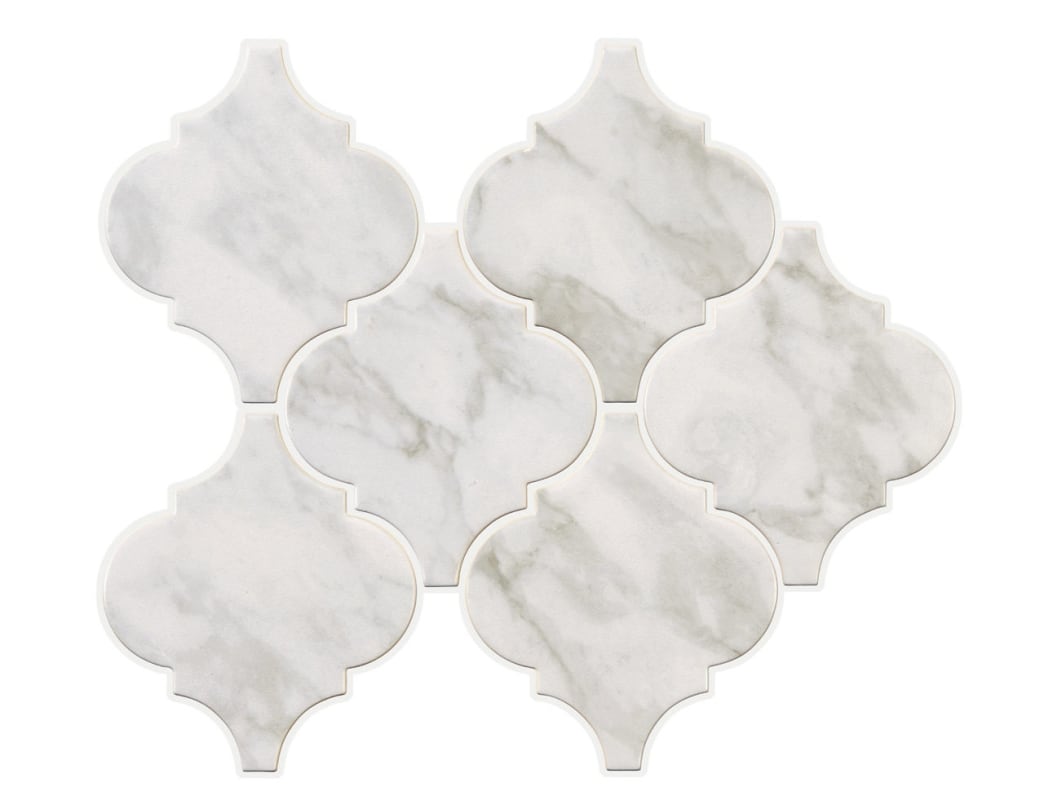 MB206ARAB1P2 - Marazzi - Marble Obsession - Arabescato - 5.25 in x 6.00 in - Arabesque Wall Tile