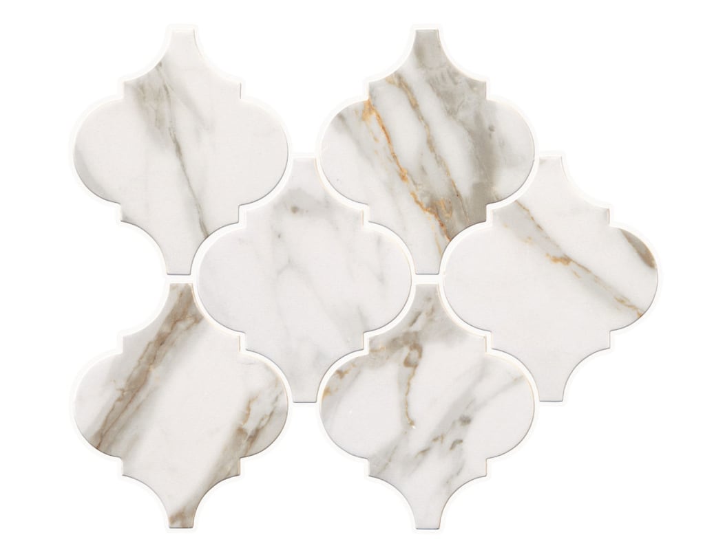 MB216ARAB1P2 - Marazzi - Marble Obsession - Calacatta Gold - 5.25 in x 6.00 in - Arabesque Wall Tile