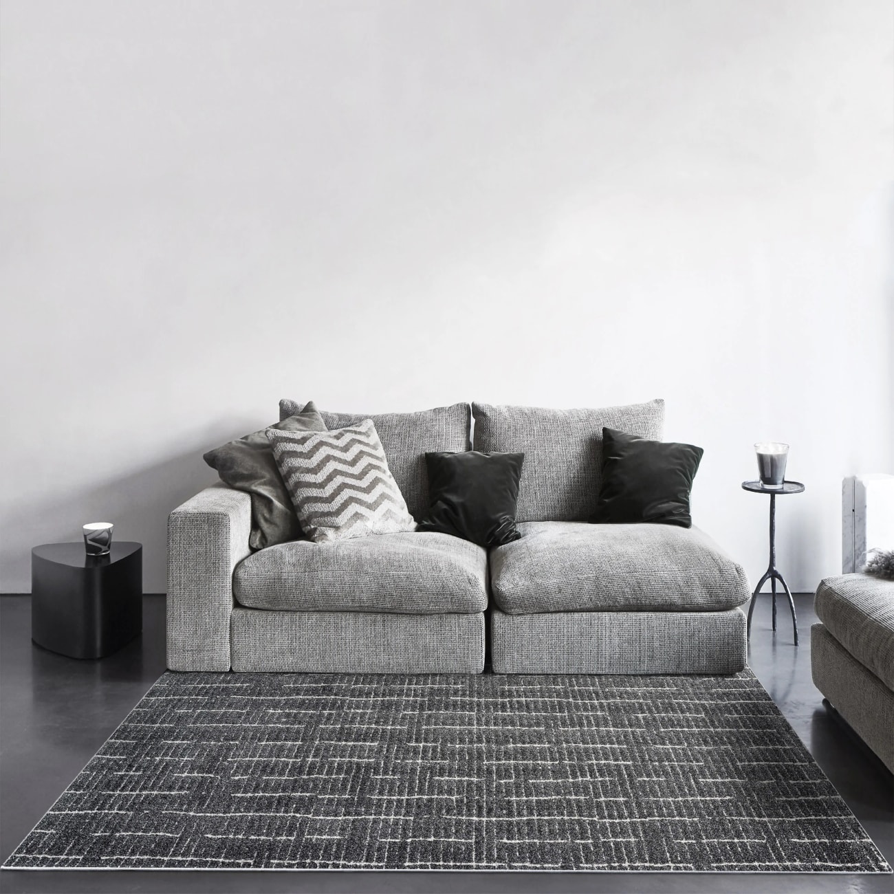 MASAI - Black White 14002-3121 - Dynamic Rugs - Masai - Black White 14002-3121