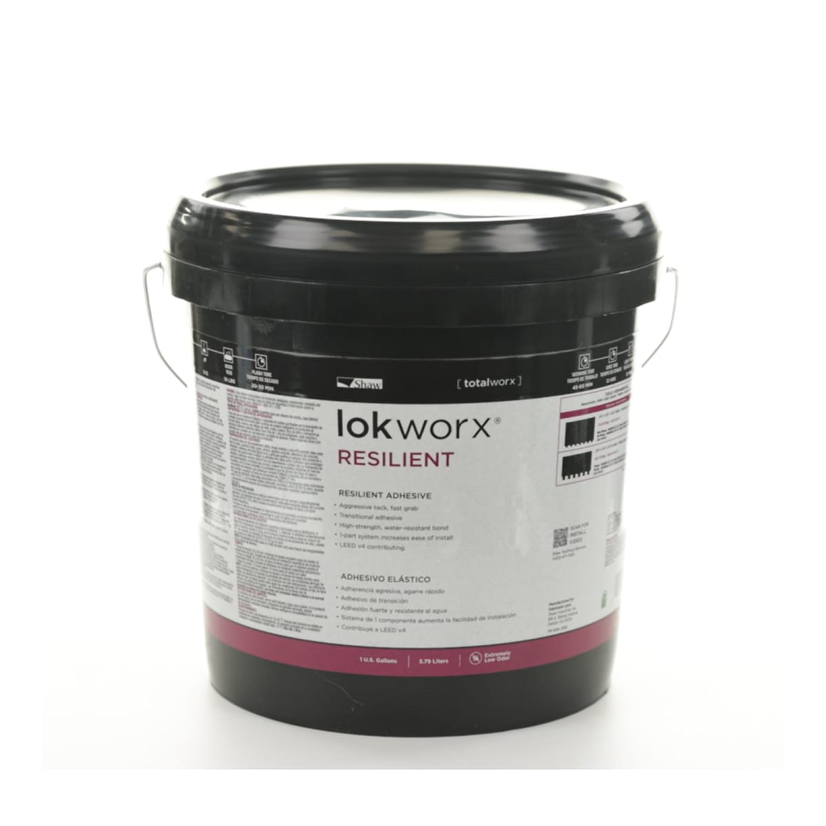 197SA - Shaw TotalWorx - LokWorx - 2200 Resilient - High Tack Commercial Pressure Sensative Adhesive - 4 Gallon - 197SA