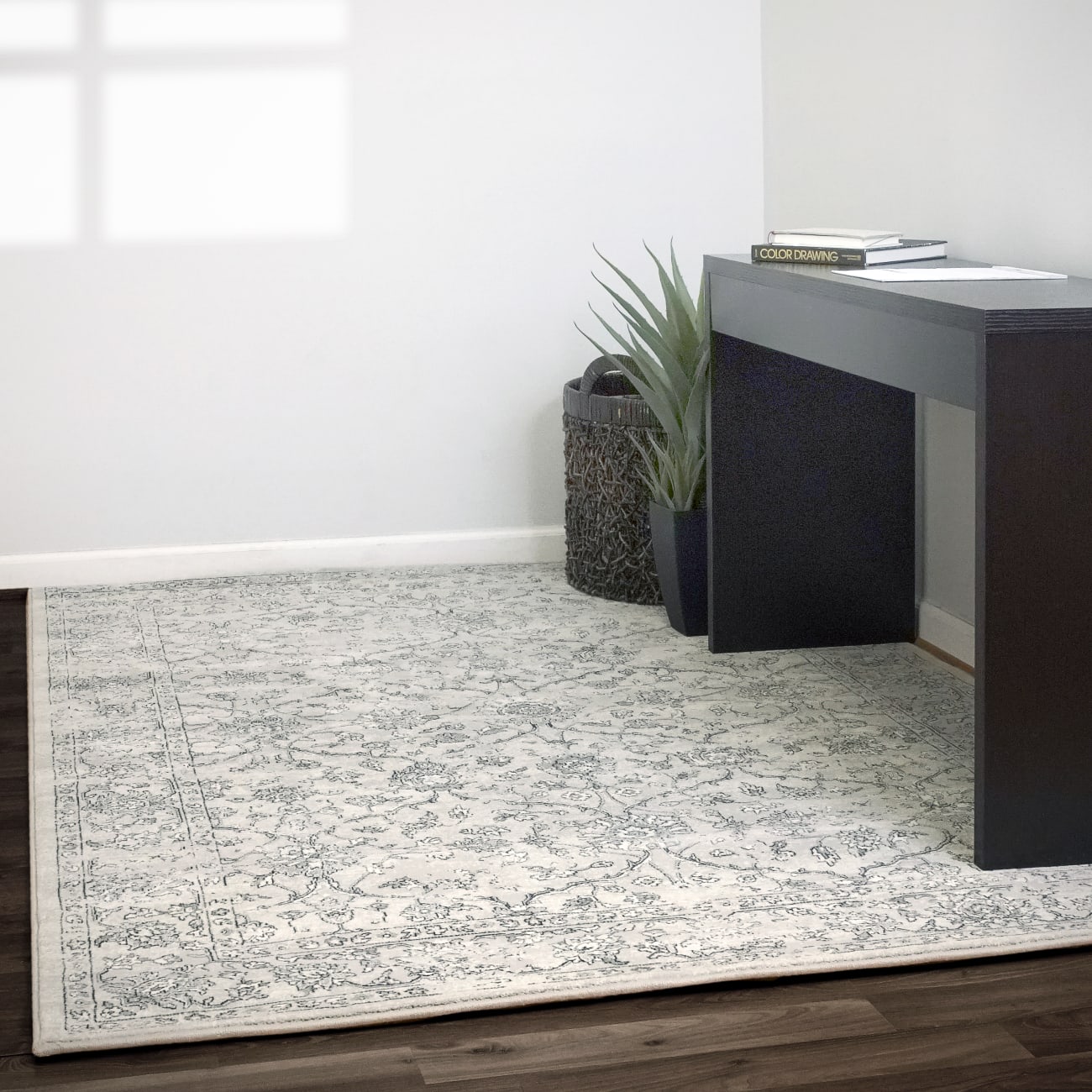 ANCIENT GARDEN - Silver Grey 57136-9696 - Dynamic Rugs - Ancient Garden - Silver Grey 57136-9696