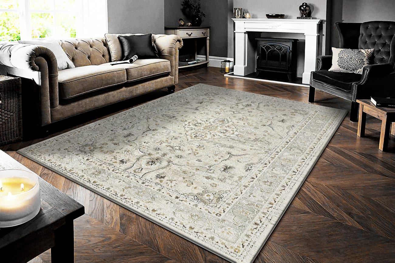 ANNALISE - Cream Blue 7605-105 - Dynamic Rugs - Annalise - Cream Blue 7605-105