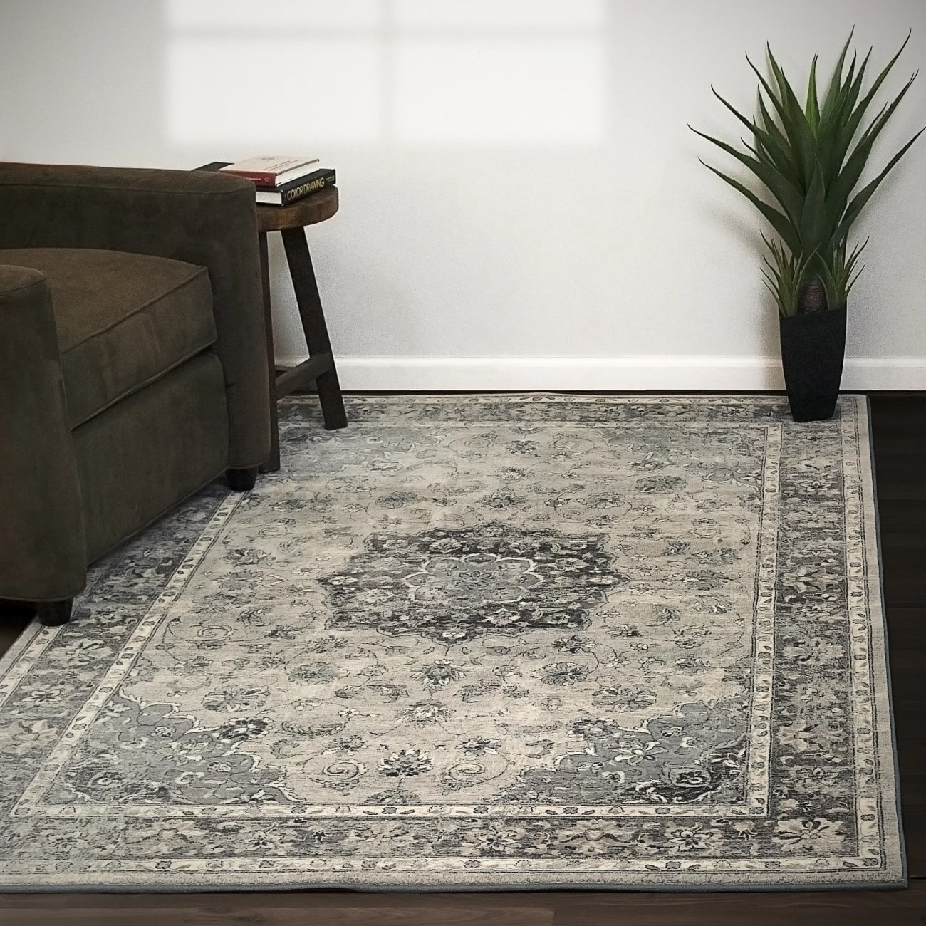 ANCIENT GARDEN - Silver Grey 57559-9656 - Dynamic Rugs - Ancient Garden - Silver Grey 57559-9656