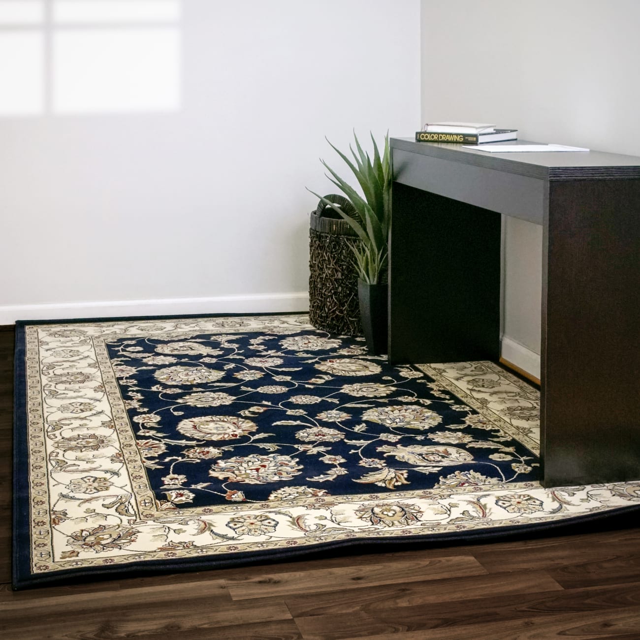 ANCIENT GARDEN - Blue Ivory 57365-3464 - Dynamic Rugs - Ancient Garden - Blue Ivory 57365-3464