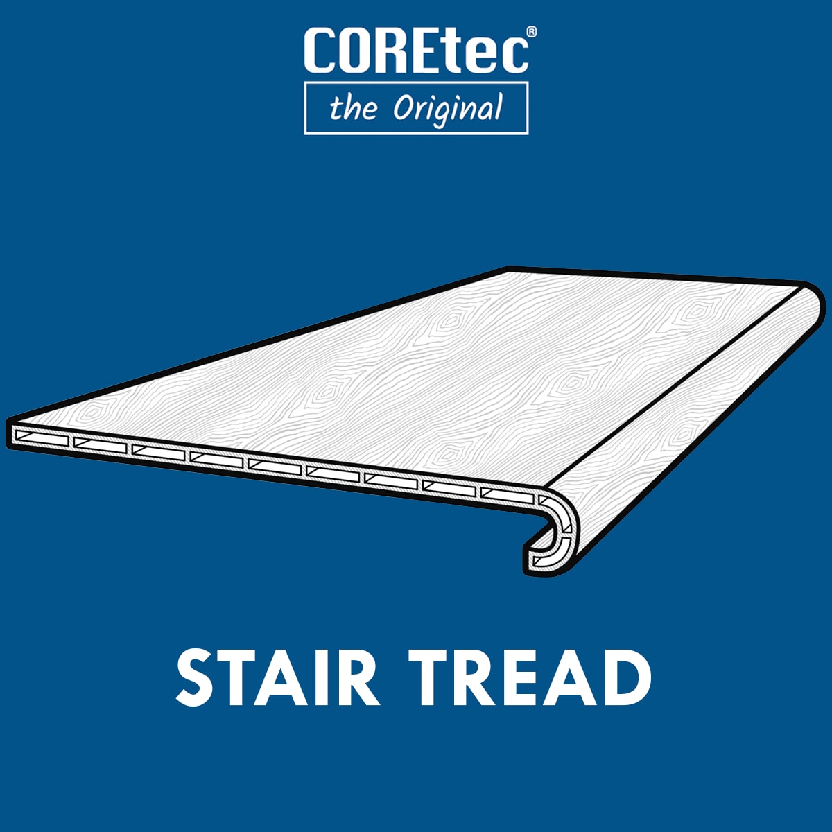 03Z70-00904 (TREAD) - COREtec TotalWorx - FinishWorx - Round Stair Tread - 03Z70-00904 (TREAD)