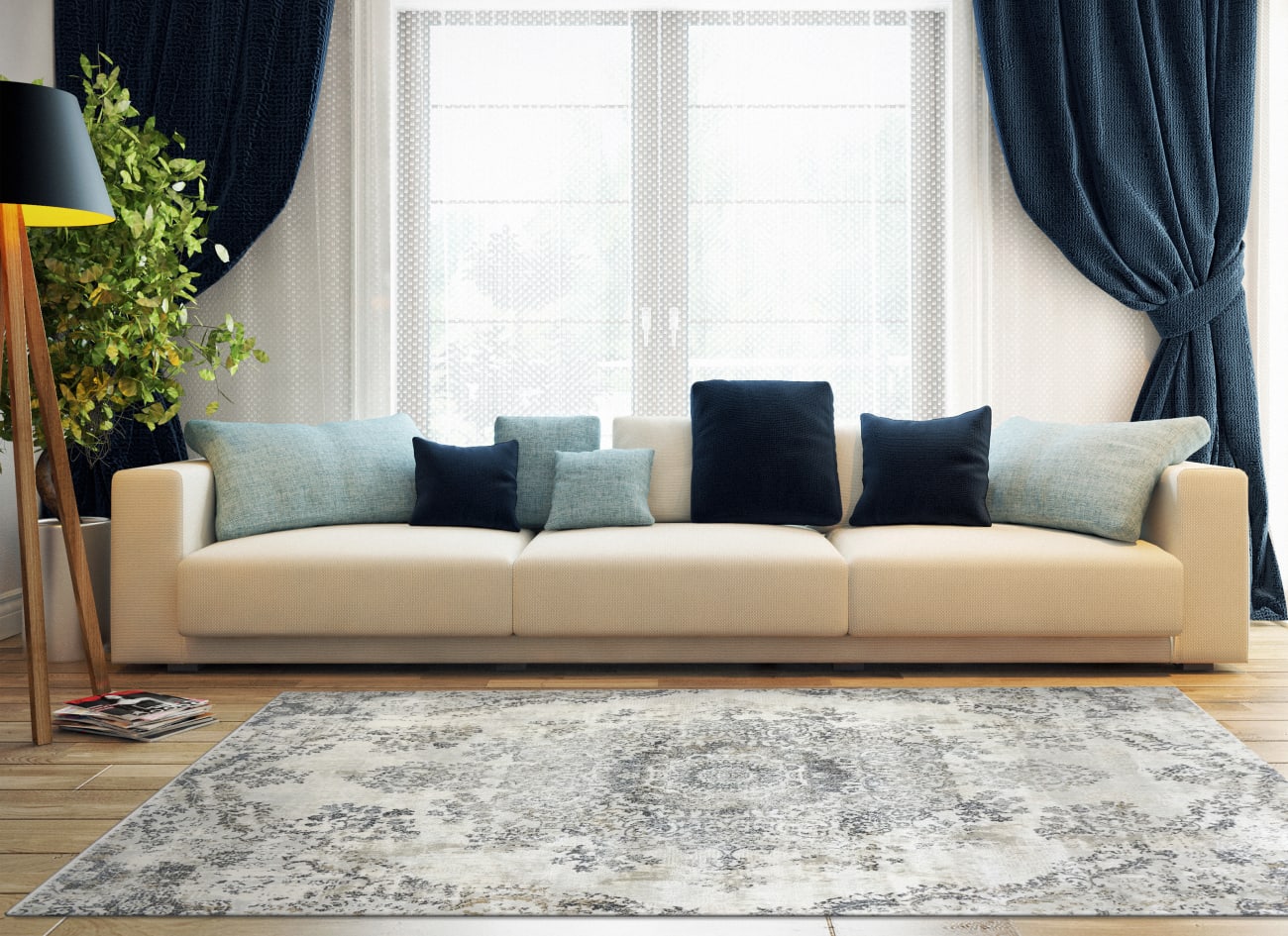 CASTILLA - Grey Blue 3558-950 - Dynamic Rugs - Castilla - Grey Blue 3558-950