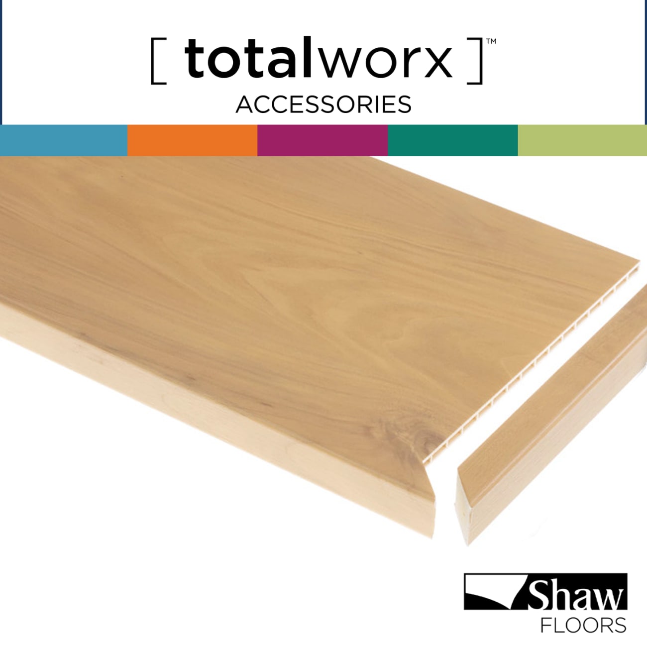 SQTHS-05236 Summit Grey (TREAD) - Shaw TotalWorx - Square Stair Tread - SQTHS-05236 Summit Grey (TREAD)