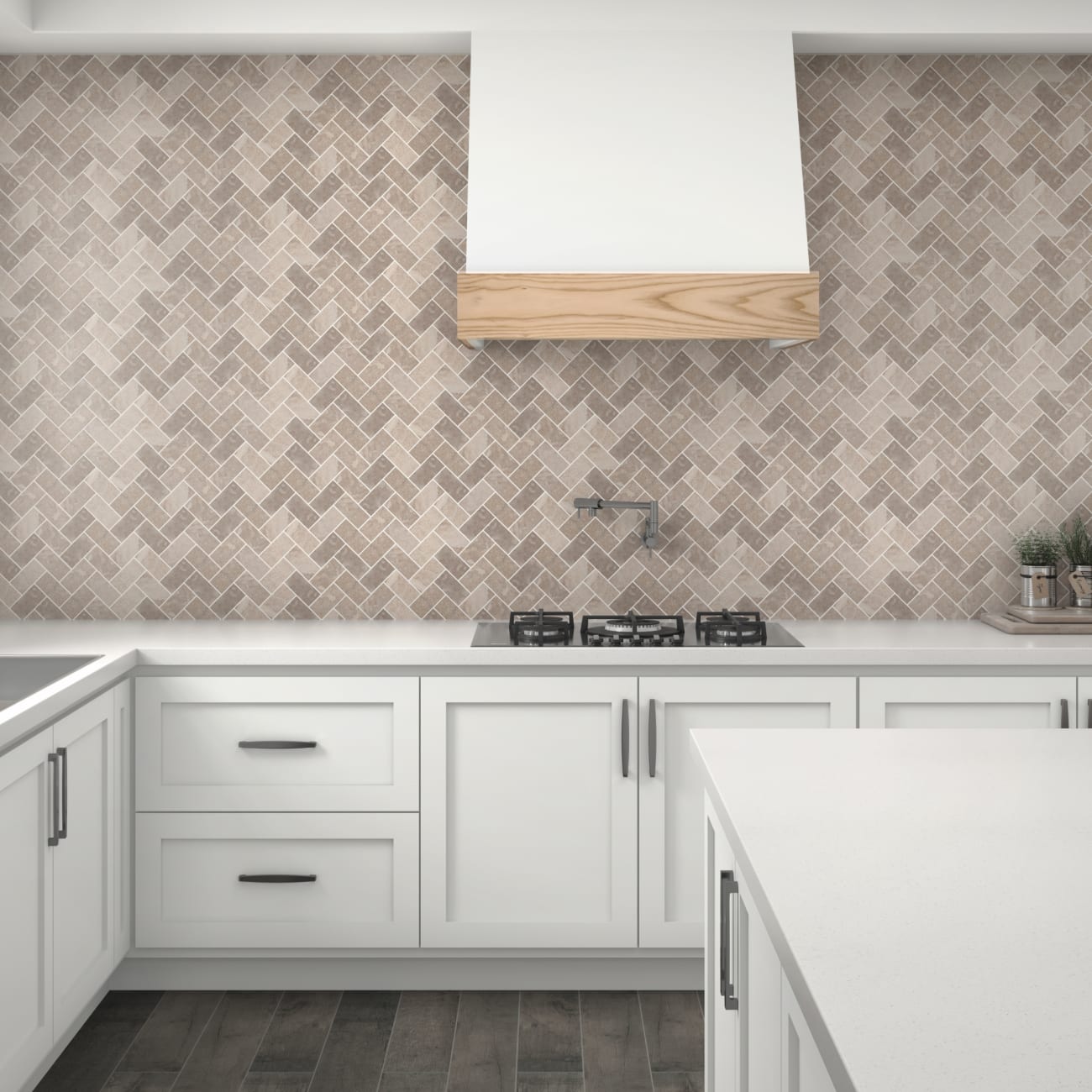 AR4124HERRMS1P2 - Daltile - Archaia - Artifact Beige - 2.00 in x 4.00 in - Herringbone Mosaic