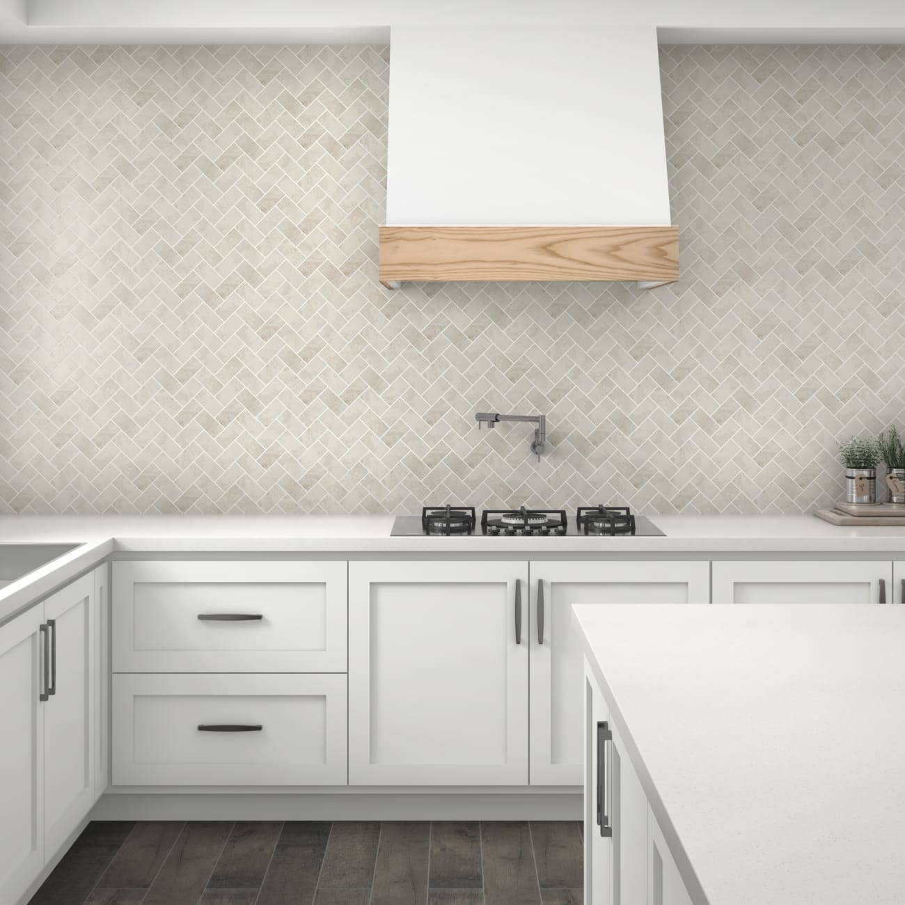 AR4024HERRMS1P2 - Daltile - Archaia - Relic White - 2.00 in x 4.00 in - Herringbone Mosaic