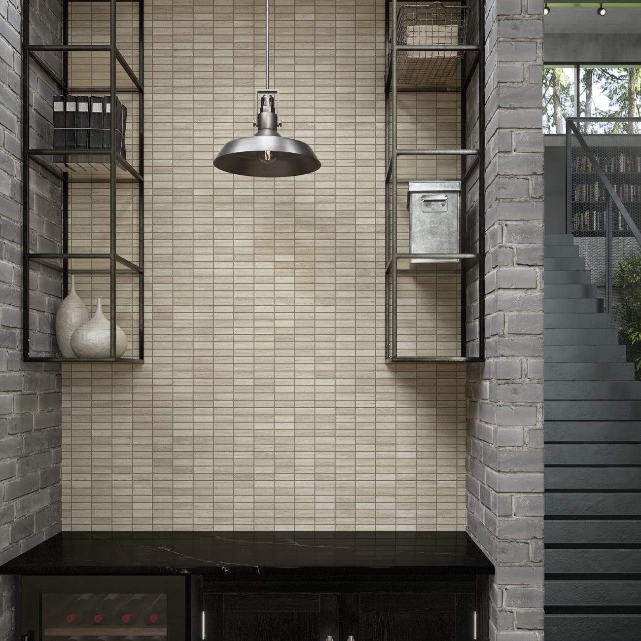 AR0913MS1P2 - Daltile - Articulo - Column Grey - 1.00 in x 3.00 in - Mosaic - Matte