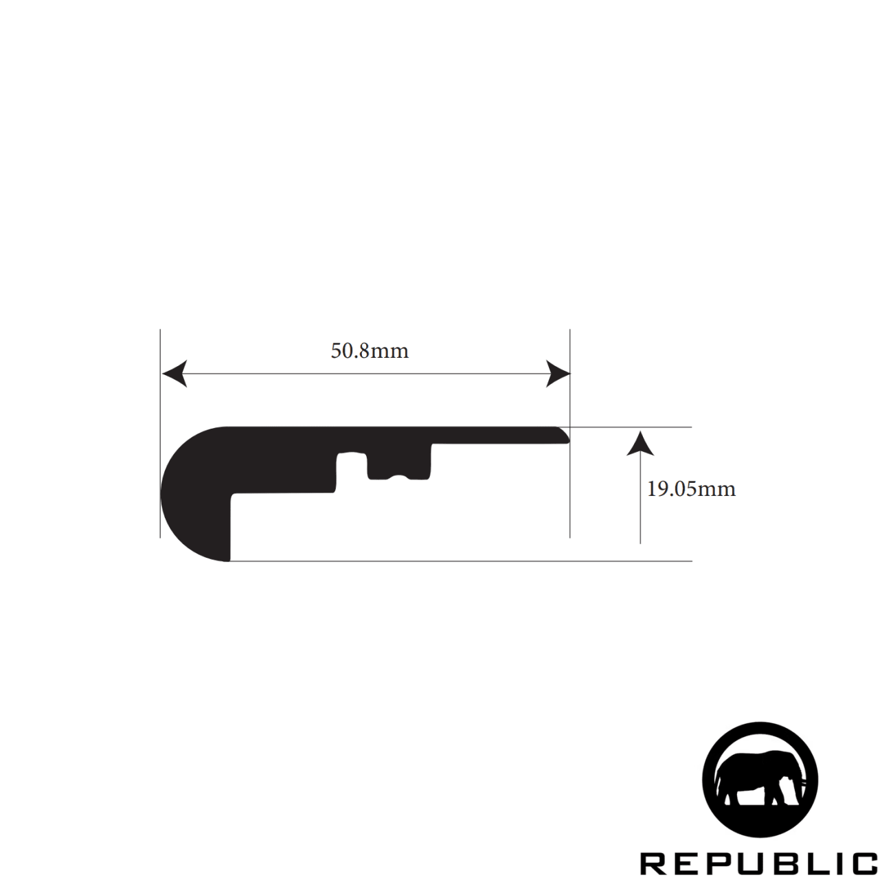 RECC5303-OSN Toros Grey - Republic Floor - Overlap Stair Nose - RECC5303-OSN Toros Grey