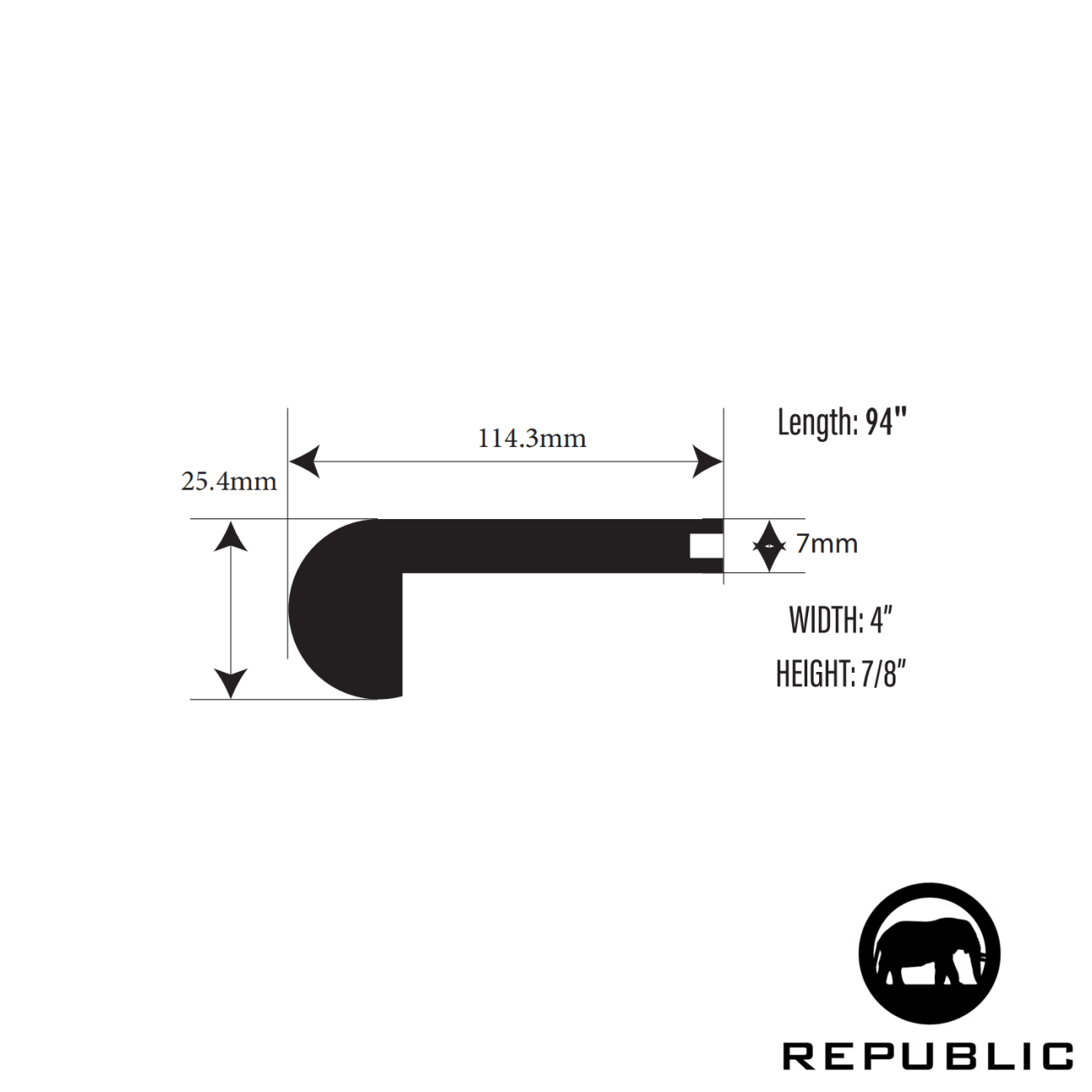 RECC5301-FSN Tropical Malaga - Republic Floor - Round Flush Stair Nose - RECC5301-FSN Tropical Malaga