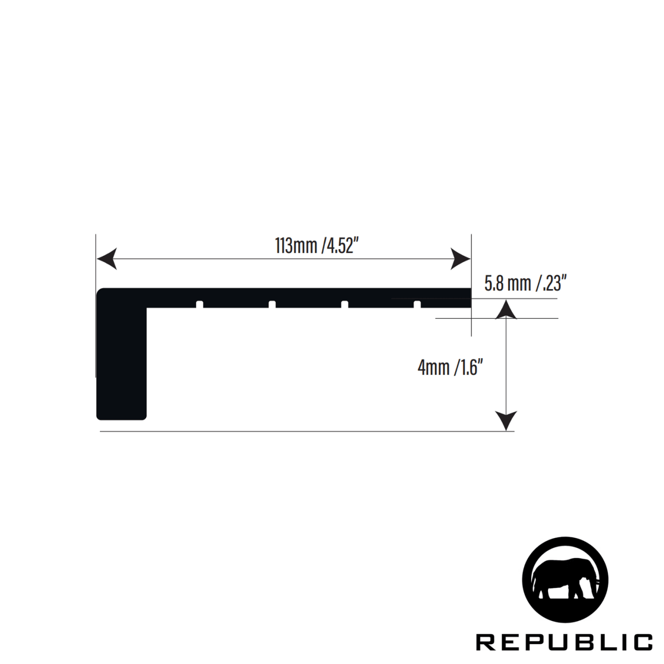 RENW7004-SFSN Clay Pebble - Republic Floor - Square Flush Stair Nose - RENW7004-SFSN Clay Pebble