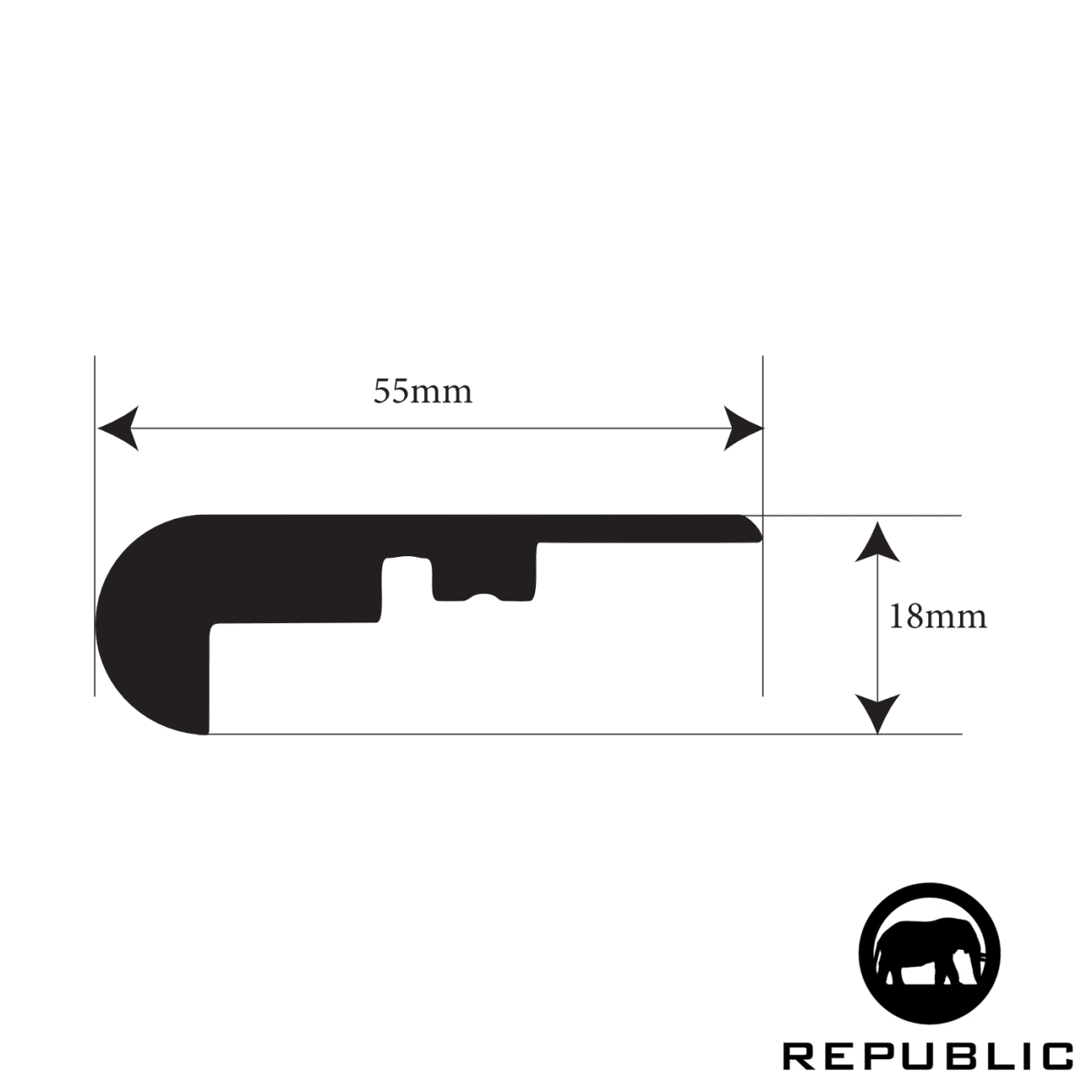 RENF8060-OSN Sand River - Republic Floor - Overlap Stair Nose - RENF8060-OSN Sand River