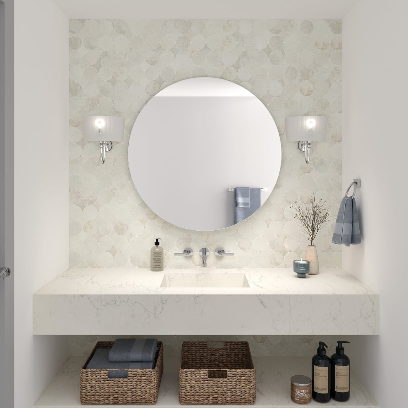 RK10MIXEDMSXTMT - Daltile - Rekindle - White - 13.50 in x 13.50 in - Canvas Dot Mosaic