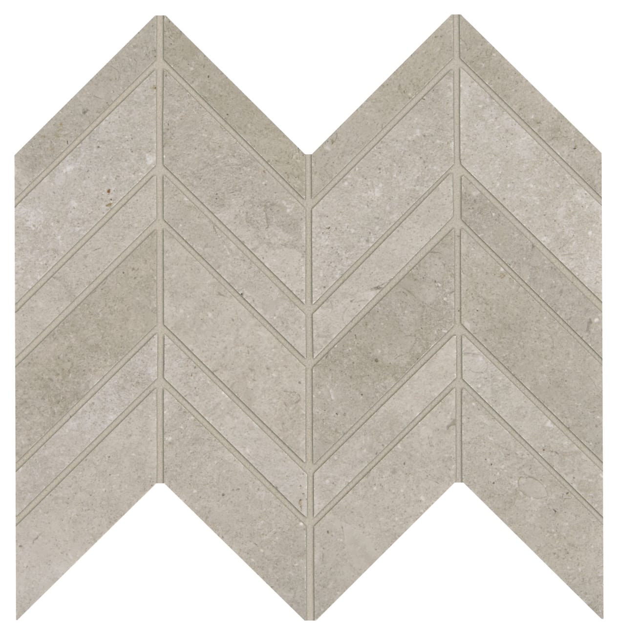 MF04CHEVRMS1P2 - Marazzi - Modern Formation - Headland Fog - 12 x 13 - Chevron Mosaic