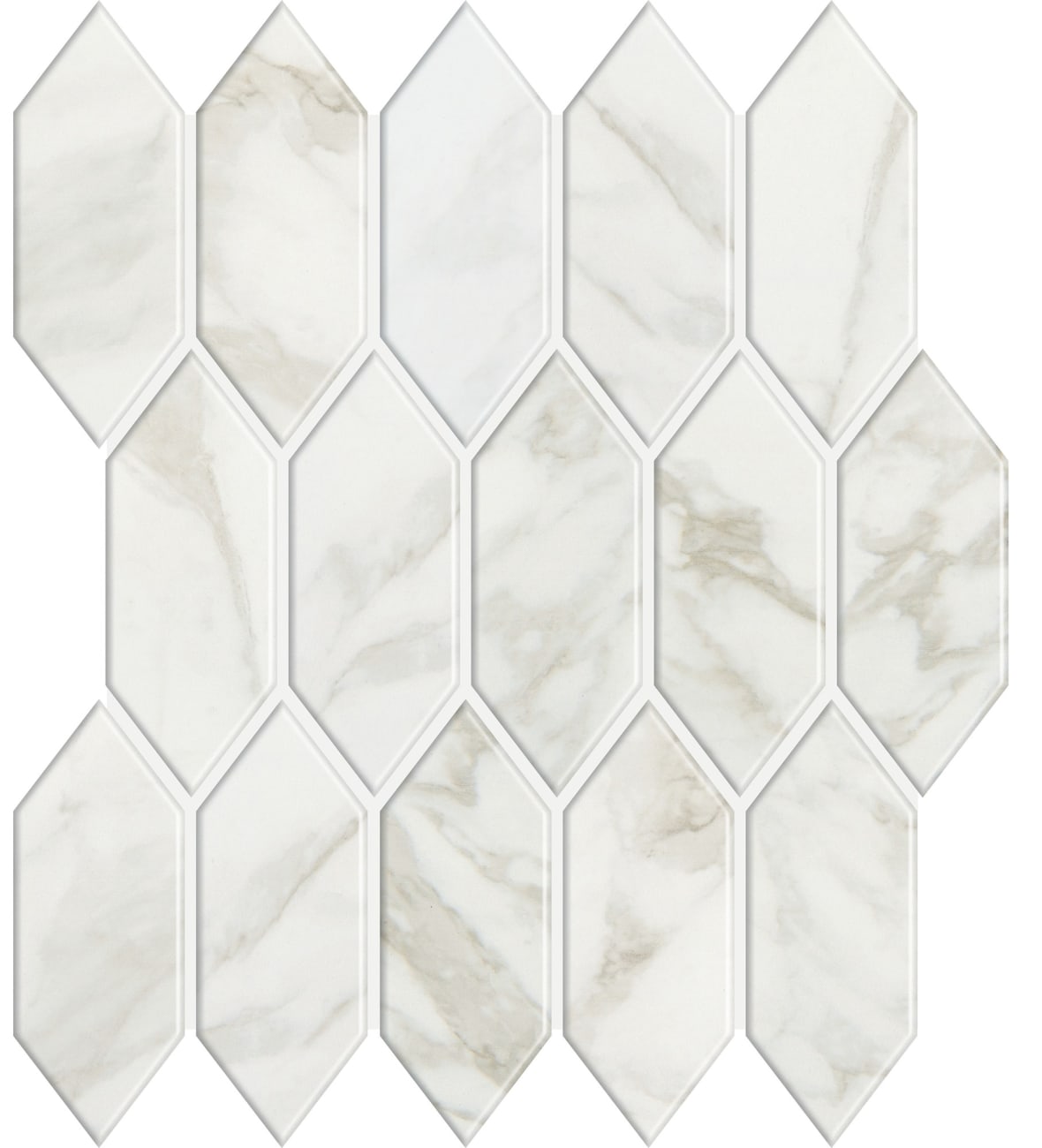 MB2022MS1P2 - Marazzi - Marble Obsession - Arabescato - 2.00 in x 2.00 in - Straight Joint Mosaic