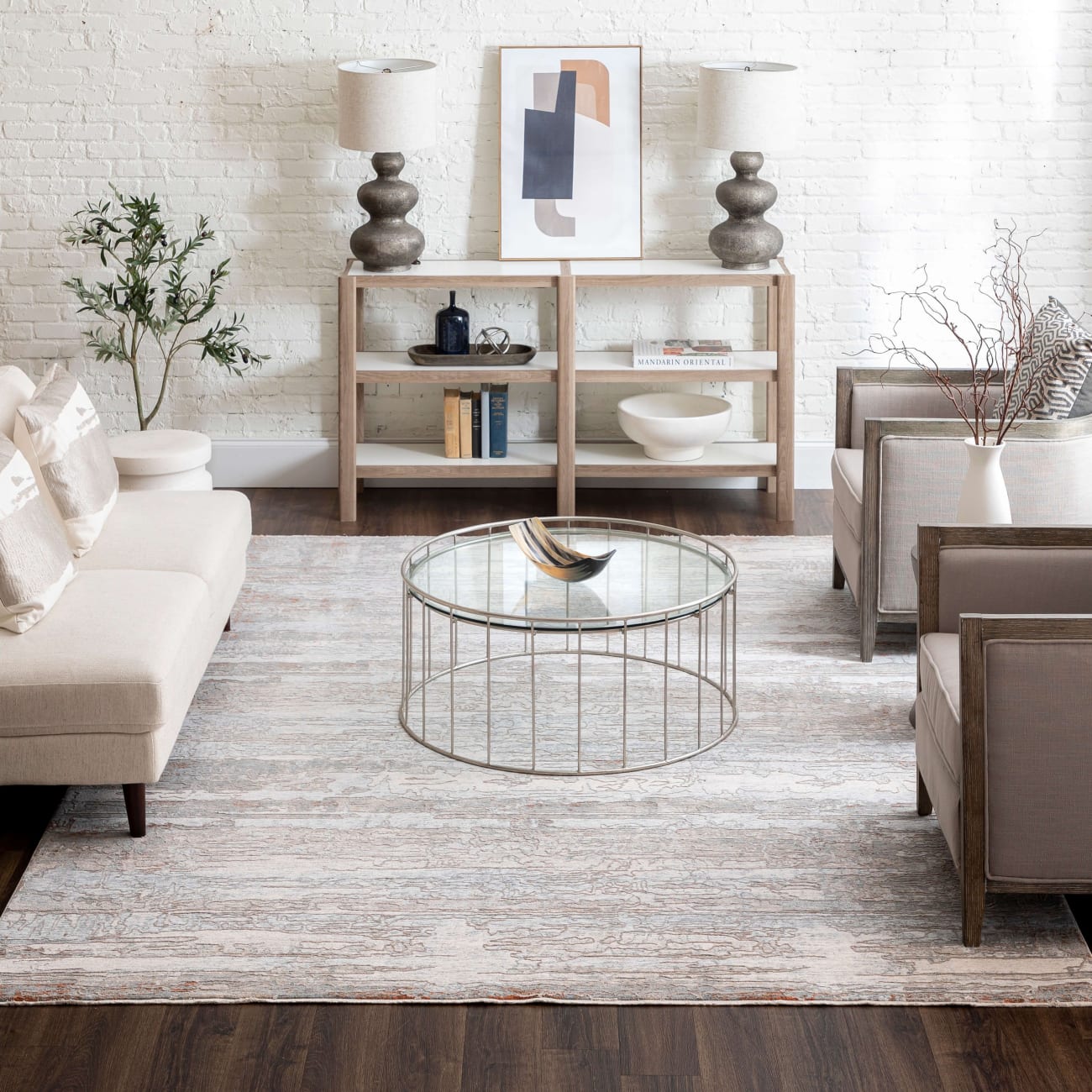 Solitude - Silk Road Cream Dark Grey R1040-9601 - Karastan Rugs - Solitude - Silk Road Cream Dark Grey R1040