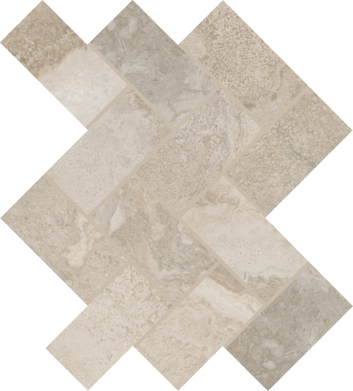 AR4124HERRMS1P2 - Daltile - Archaia - Artifact Beige - 2.00 in x 4.00 in - Herringbone Mosaic