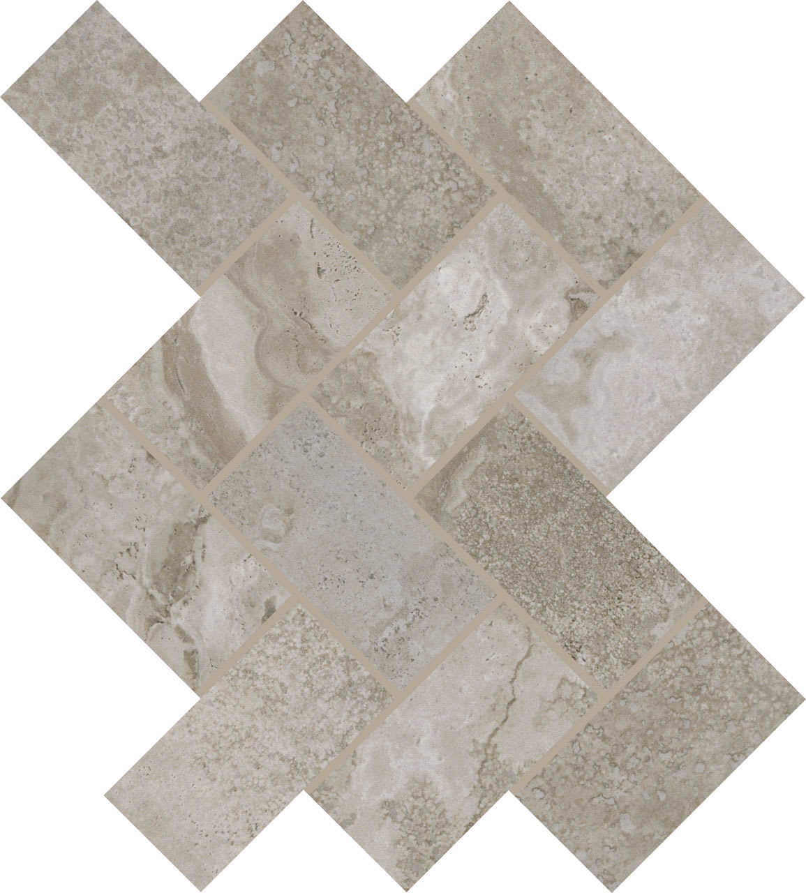 AR4324HERRMS1P2 - Daltile - Archaia - Atlas Grey - 2.00 in x 4.00 in - Herringbone Mosaic