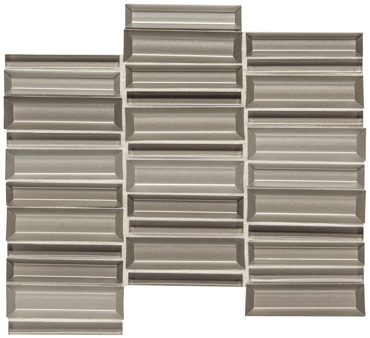 CW4114MS1P - Daltile - Cascading Waters - Silver Surge - 1 x 4 - Glass Mosaic