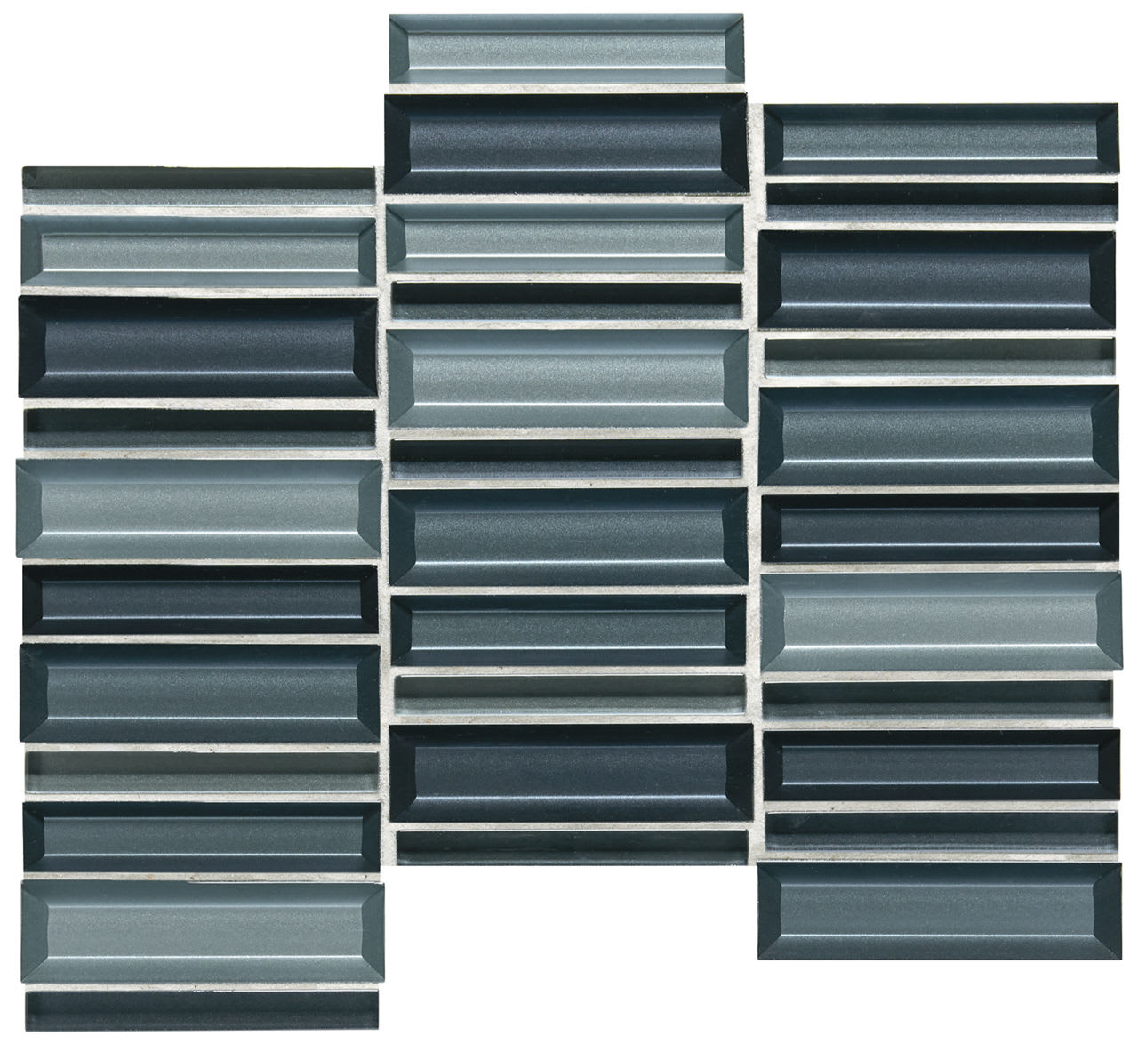 CW4514MS1P - Daltile - Cascading Waters - Cerulean Swell - 1.00 in x 4.00 in - Glass Mosaic