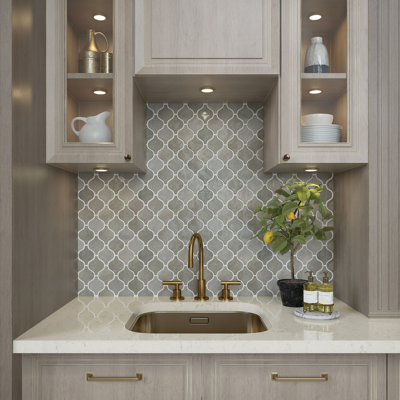 MM3233ARABMS1P2 - Daltile - Mesmerist - Charm - 3.00 in x 3.00 in - Arabesque Mosaic