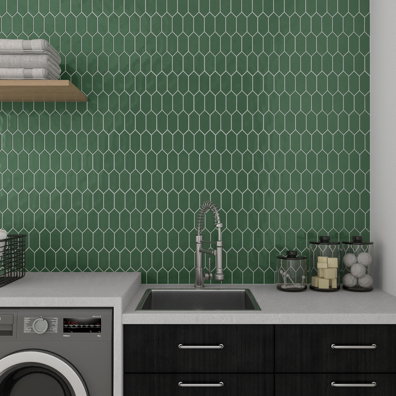 MY9425PICKMS1P2 - Daltile - Mythology - Cyclade - 11.00 in x 12.00 in - Picket Mosaic - Undulated