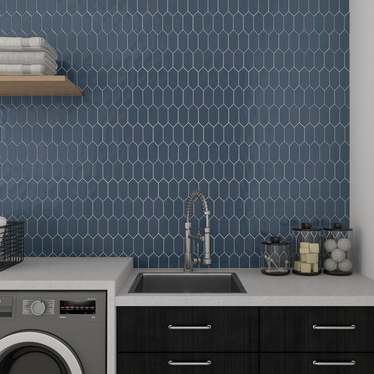 MY9625PICKMS1P2 - Daltile - Mythology - Titan - 11.00 in x 12.00 in - Picket Mosaic - Undulated