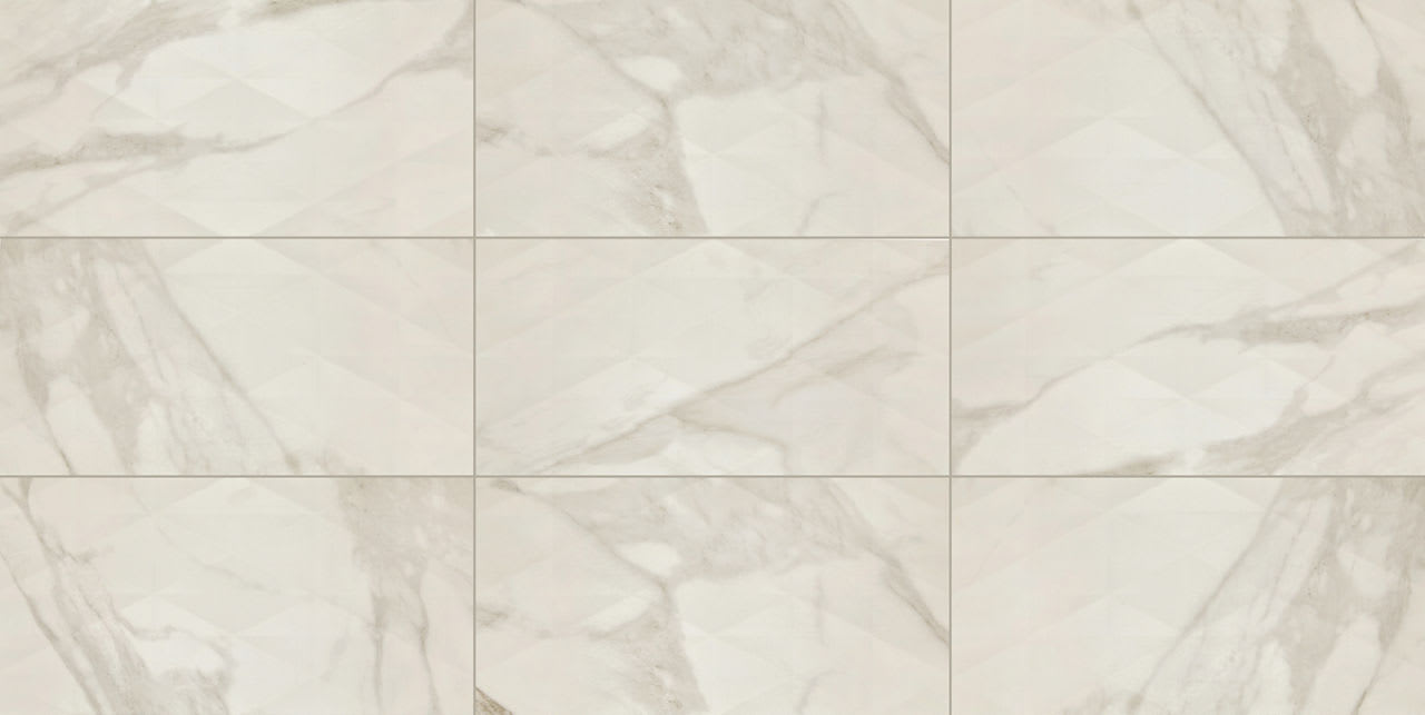 PT211224MGEO1P2 - Daltile - Perpetuo - Brilliant White - 12.00 in x 24.00 in - Multi Geometric - Satin