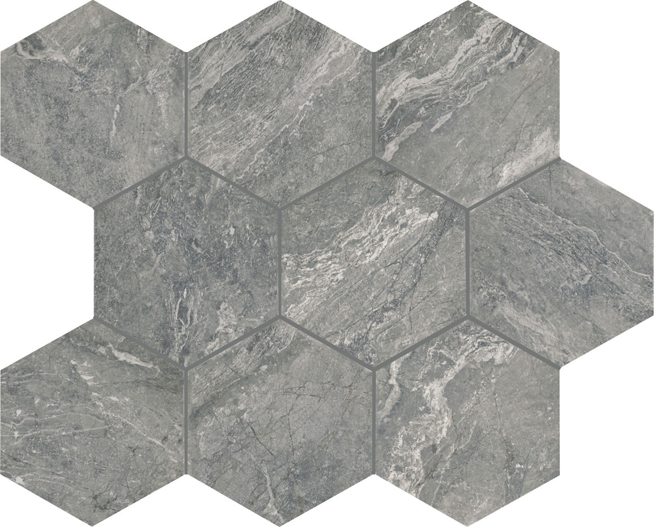 PT2315HEXMS1P2 - Daltile - Perpetuo - Eternal Grey - 1.50 in x 1.50 in - Hexagon Mosaic - Matte