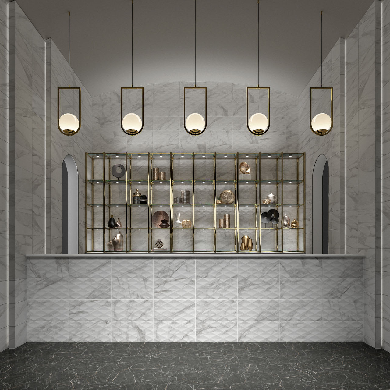 PT211224MGEO1P2 - Daltile - Perpetuo - Brilliant White - 12.00 in x 24.00 in - Multi Geometric - Satin