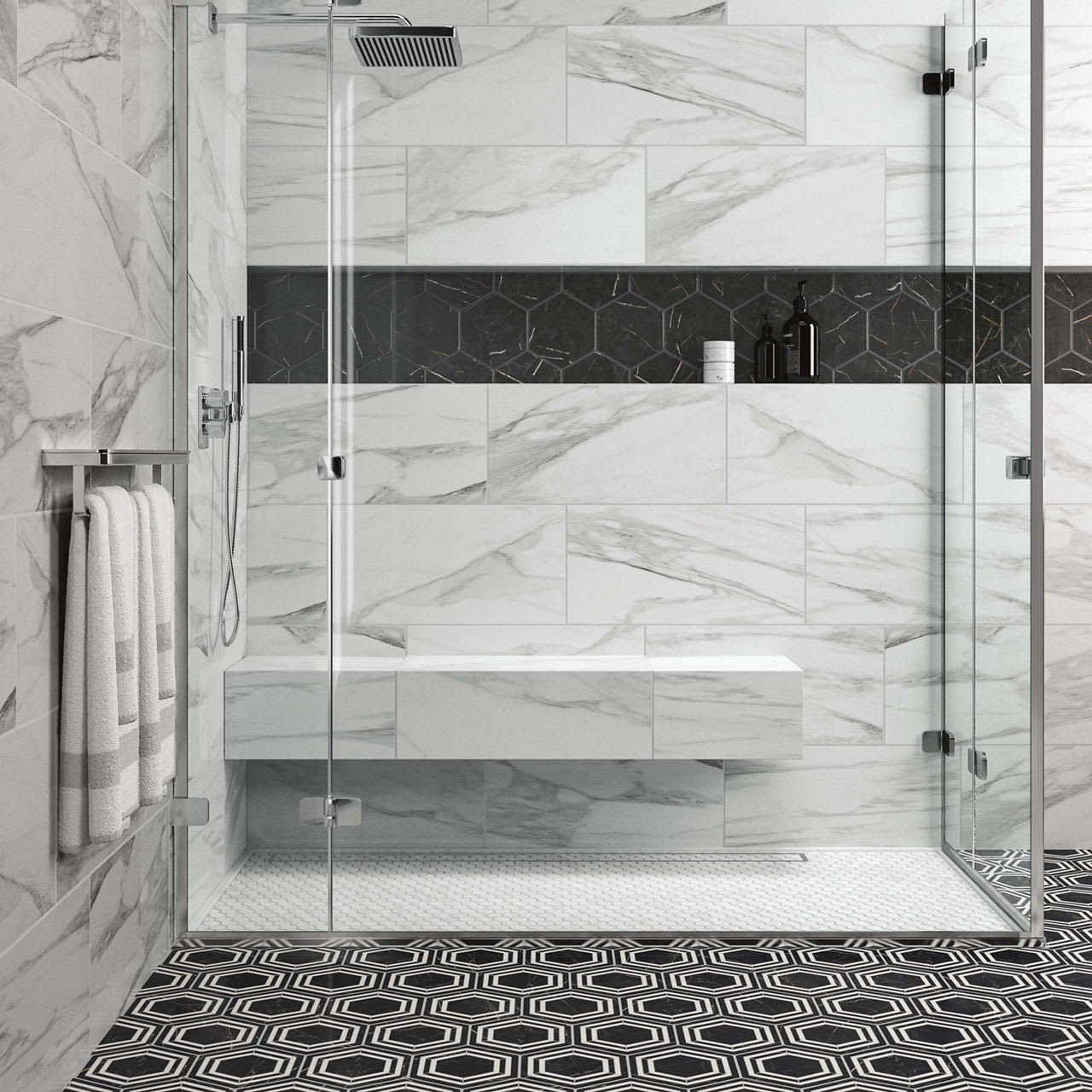 PT2115HEXMS1P2 - Daltile - Perpetuo - Brilliant White - 1.50 in x 1.50 in - Hexagon Mosaic - Matte