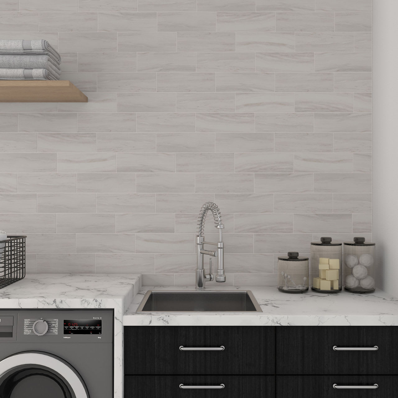 CT75412MOD1P2 - Daltile Core Fundamentals - Platinum Wall Tile - CT75 Calacatta Sky - 4.00 in x 12.00 in