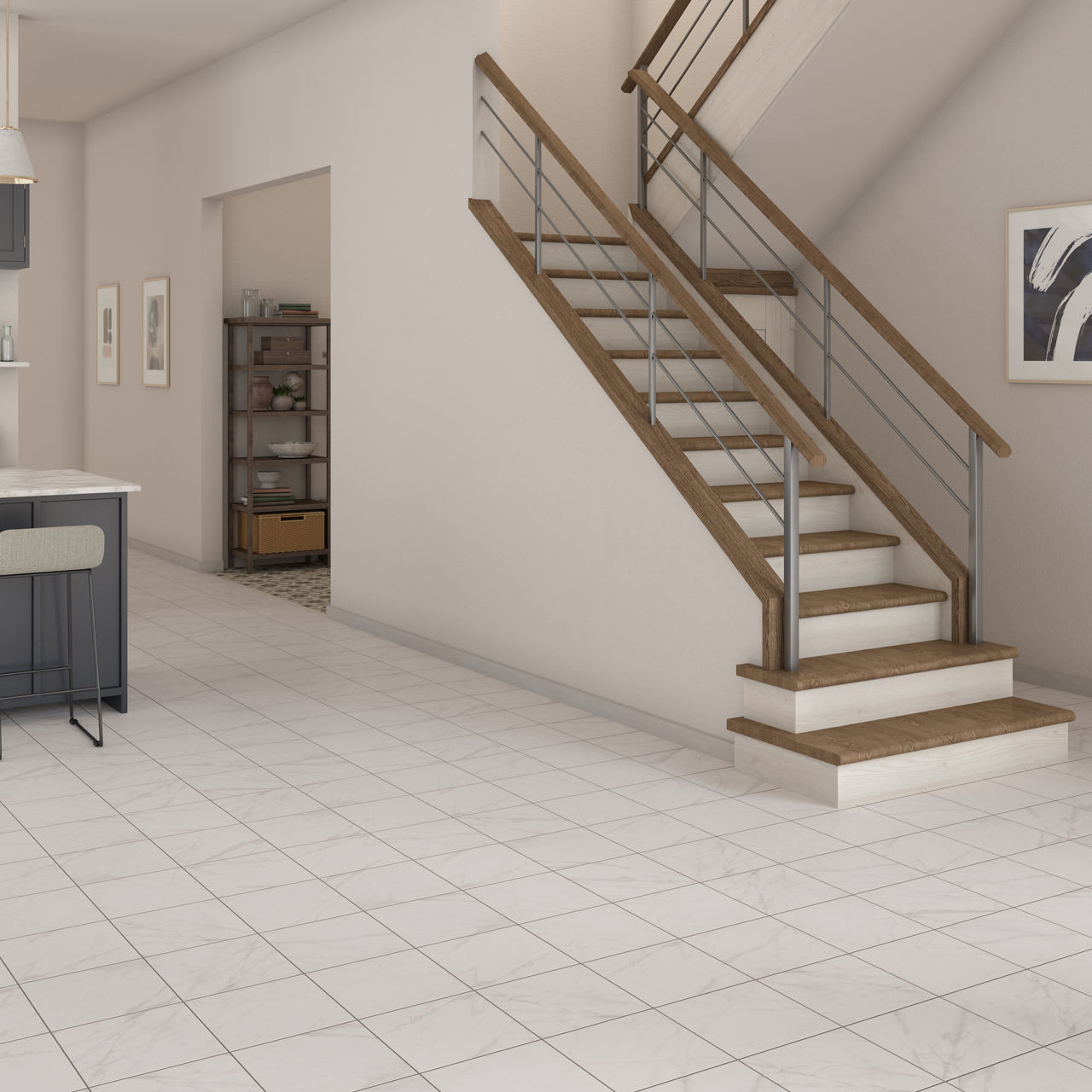 CT76SQ1212MTJJ1 - Daltile Core Fundamentals - Platinum Floor Tile - CT76 Calacatta Empire - 12.00 in x 12.00 in