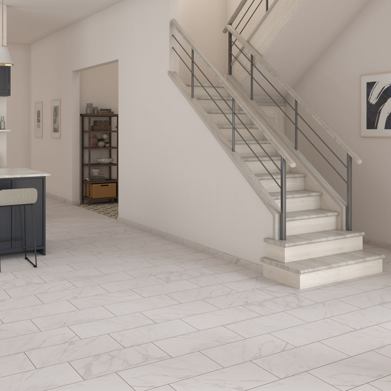 CT76RCT1224MTJ1 - Daltile Core Fundamentals - Platinum Floor Tile - CT76 Calacatta Empire - 12.00 in x 24.00 in