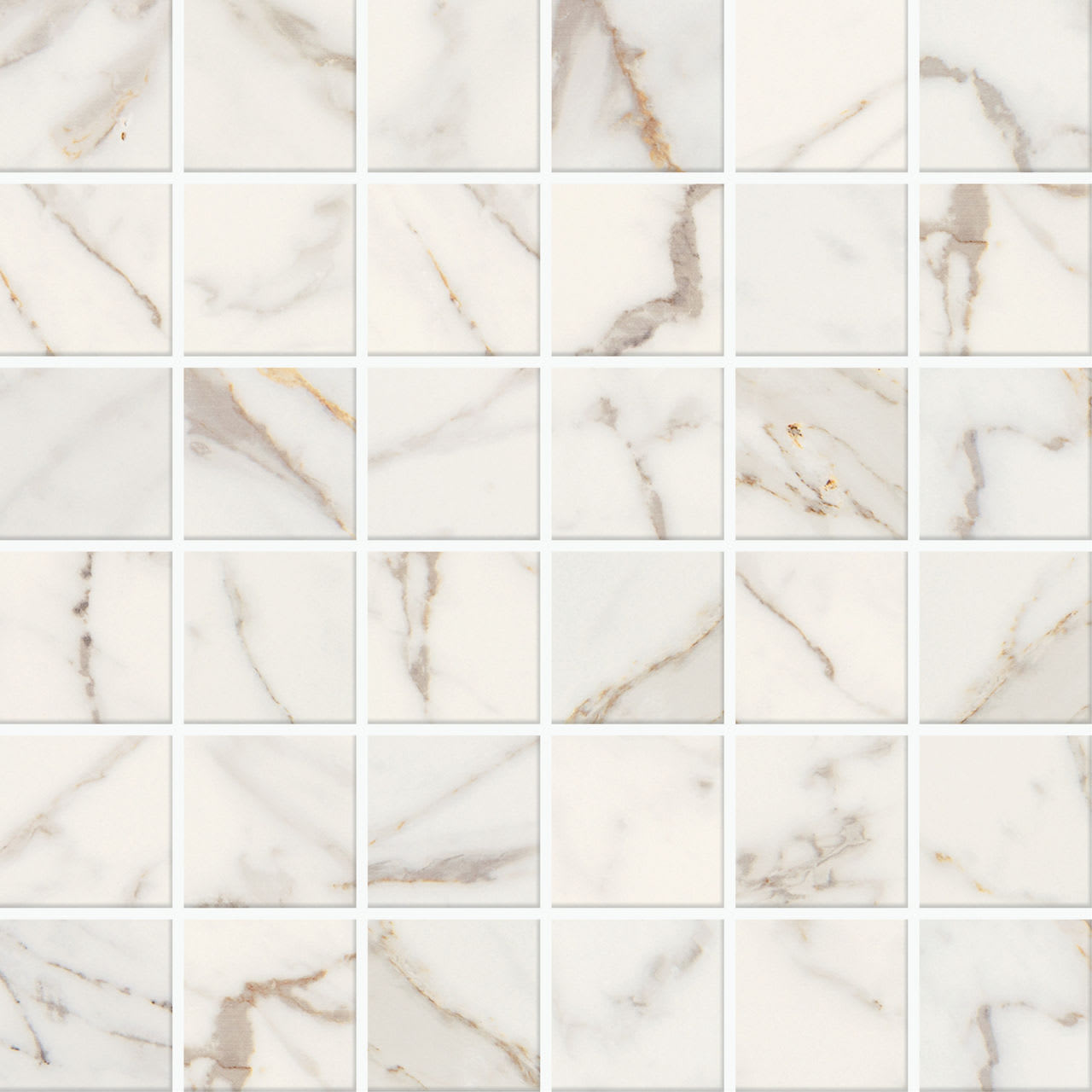 MB2122MS1P2 - Marazzi - Marble Obsession - Calacatta Gold - 2.00 in x 2.00 in - Straight Joint Mosaic