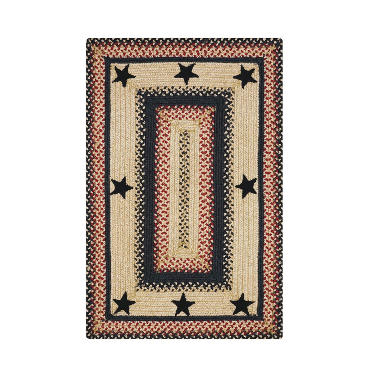 HJBR-PrimitiveStarGloucester - Homespice - Jute Braided Rug - Primitive Star Gloucester