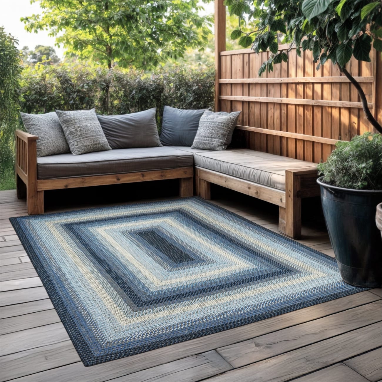 HUDBR-Juniper - Homespice - Ultra Durable Braided Rug - Juniper