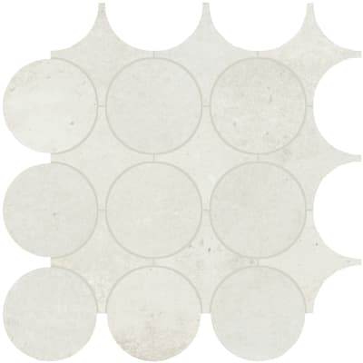 RK10MIXEDMSXTMT - White 13.5 x 13.5 Canvas Dot Mosaic