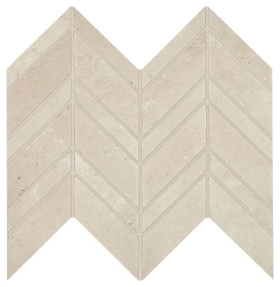 MF01CHEVRMS1P2 - Peak White 12.00 in x 13.00 in Chevron Mosaic
