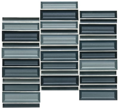 CW4514MS1P - Cerulean Swell 1 x 4 Glass Mosaic