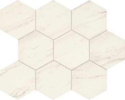 PT208HEX1P2 - Timeless White 8 x 9 Hexagon Floor Tile Matte