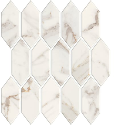 MB2125PICKMS1P2 - Calacatta Gold 2.00 in x 5.00 in Picket Mosaic Satin