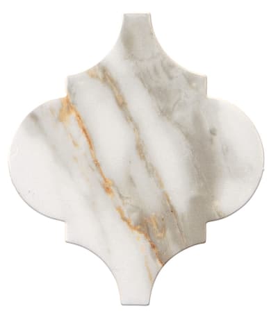 MB216ARAB1P2 - Calacatta Gold 5.25 in x 6.00 in Arabesque Wall Tile