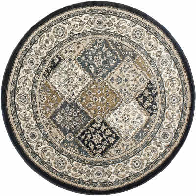 YAR58471910 - Dynamic Rugs - YAZD - Grey Ivory 8471-910 - 5.3' Round