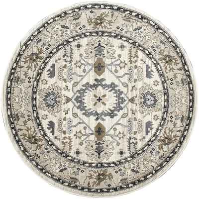 YAR58531100 - Dynamic Rugs - YAZD - Ivory 8531-100 - 5.3' Round