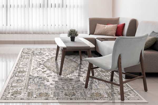 MZ58475508 - Dynamic Rugs - MOOD - Blue Beige 8475-508 - 5' Round